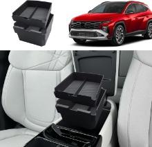Double-Layer Center Console Organizer for 2025 Hyundai Tucson (Limited/Hybrid/SEL/N Line)