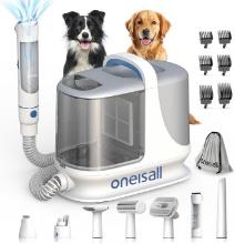 oneisall 13000Pa Pet Grooming Vacuum, 3L Dust Cup, Clippers, Brush, 3 Levels, Quiet, BM3