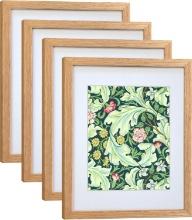 12”X15” DEKWINN Wood Frame Set of 4, Real Glass, for 8x10/11x14 Photos, Wall/Tabletop, Oak