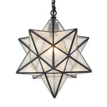 14'' Moravian Star Pendant Light, Seeded Glass Star Light with Hanging Chain