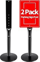 2Pack Heavy Duty Cast Iron Sign Stand, 48" Portable Pedestal Post - Display Road Sign Holder