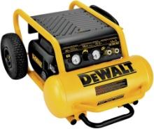 DEWALT AIR COMPRESSOR, 225-PSI MAX, HAND CARRY WITH WHEELS, 4-1/2 GALLON (D55146)