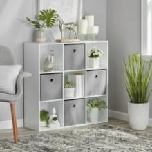 MAINSTAYS 11" 9-CUBE STORAGE ORGANIZER, WHITE