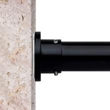 Room Divider Curtain Rod 48-80", [Black-tone)
