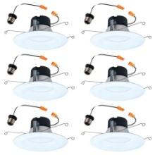 HALO 6-PACK 5-IN LED REMODEL OR NEW CONSTRUCTION WHITE AIRTIGHT IC BAFFLE RECESSED LIGHT KIT