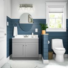 PROJECT SOURCE 36-IN GRAY SINGLE SINK BATHROOM VANITY W/WHITE CULTURED MARBLE TOP