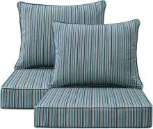 SUNBRELLA OUTDOOR PATIO CHAIR CUSHIONS, 24" X 24", SET OF 2, WATER-REPELLENT, FADE RESISTANT