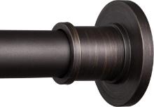 BRIOFOX SHOWER CURTAIN ROD, 43-72 INCH, STAINLESS STEEL, BRONZE PAINTED-GOLD-TONE FINIAL, NON-RUST