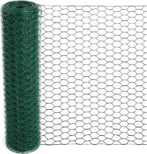 CHICKEN WIRE FOR FLORALS, 15.7X157IN GREEN MESH, 0.6IN HEXAGONAL PVC NETTING FOR CRAFTS