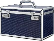 LARGE CAPACITY LOCKING MEDICINE BOX, 15 X 8.7 X 9.3 INCH, CHILDPROOF, BLUE/X-LARGE