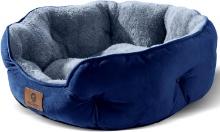ASVIN SMALL DOG & CAT BED, EXTRA SOFT & WASHABLE, ANTI-SLIP, WATER-RESISTANT, 20", BLUE