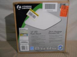 Lithonia Lighting FMLSL 14 20840 M4 White 14" Square LED Flush Mount, $80.47 Est. Retail Value
