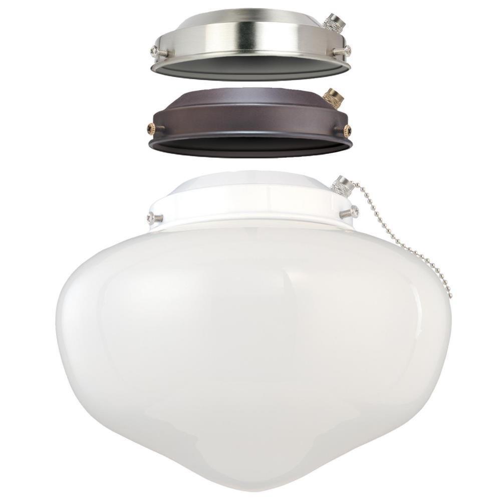 Westinghouse 1-Light LED Schoolhouse Ceiling Fan Light Kit, White/Bn/Orb, $24.84 Est. Retail Value
