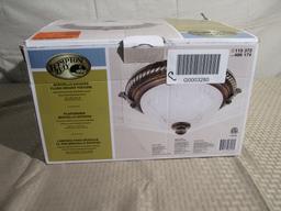 Hampton Bay Bercello Estates 15 in. 2-Light Volterra Bronze Flushmount, $71.27 Est. Retail Value