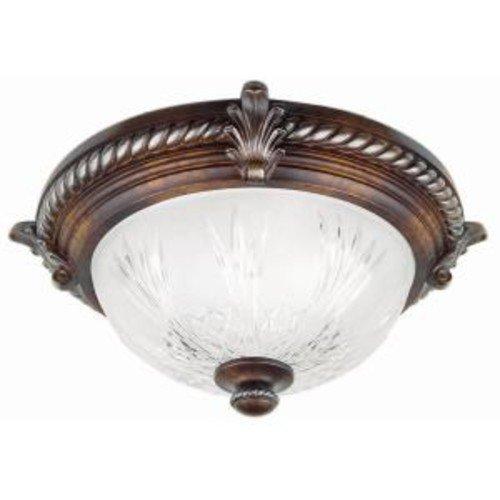 Hampton Bay Bercello Estates 15 in. 2-Light Volterra Bronze Flushmount, $71.27 Est. Retail Value