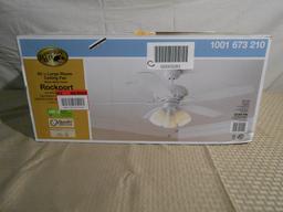 Hampton Bay Rockport 52 in. Indoor Matte White Ceiling Fan with Light Kit, $86.22 Est. Retail Value