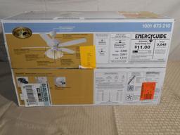 Hampton Bay Rockport 52 in. Indoor Matte White Ceiling Fan with Light Kit, $86.22 Est. Retail Value