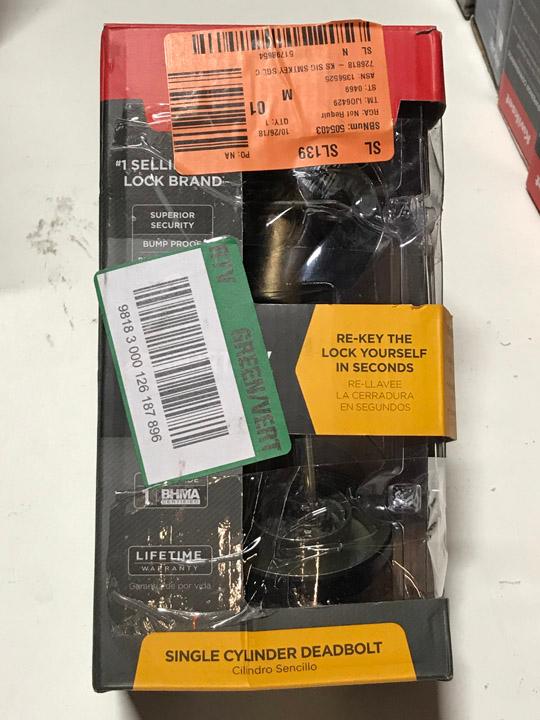 Kwikset 980 Single Cylinder Deadbolt featuring SmartKey in Venetian Bronze. $24 MSRP