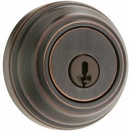 Kwikset 980 Single Cylinder Deadbolt featuring SmartKey in Venetian Bronze. $24 MSRP