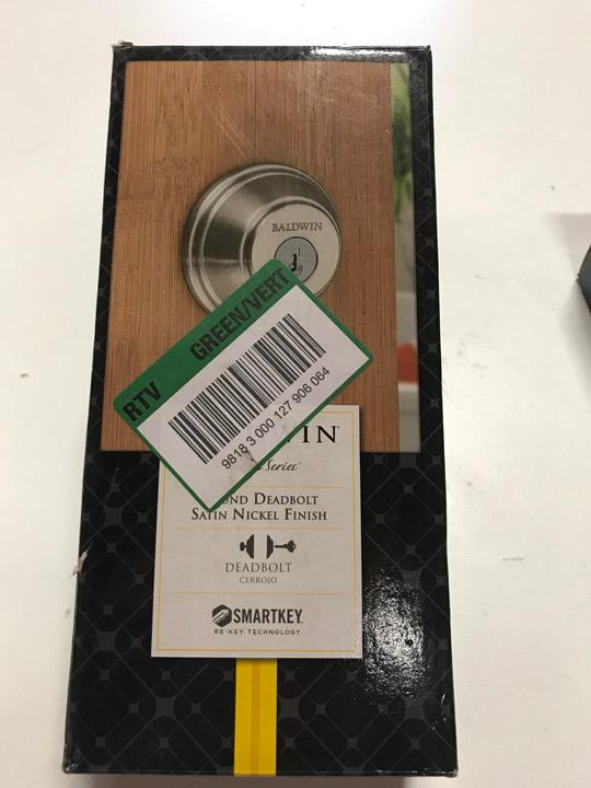 Kwikset Baldwin Prestige 380RDB 15 SM Satin Nickel Single Cylinder Round Deadbolt. $71 MSRP