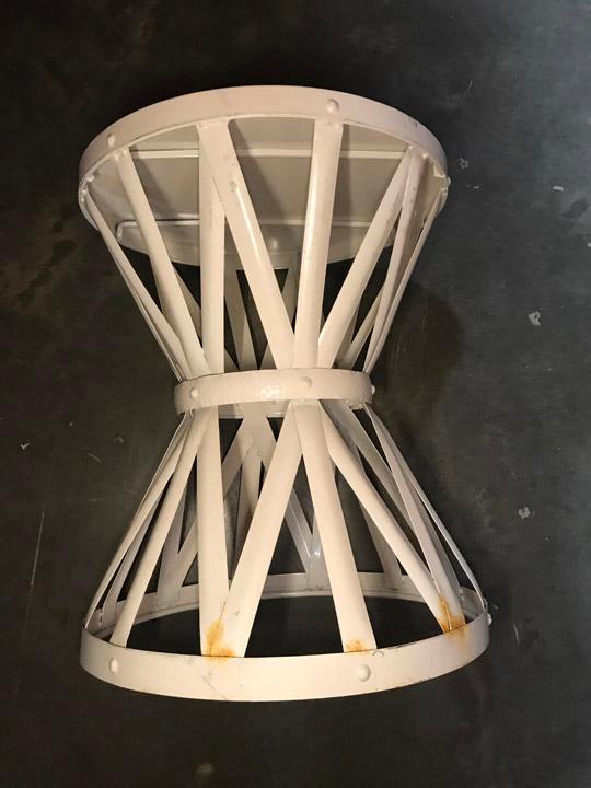 Hampton Bay 18.9 in. Round Metal Garden Stool in Chalk. $40 MSRP