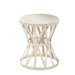 Hampton Bay 18.9 in. Round Metal Garden Stool in Chalk. $40 MSRP