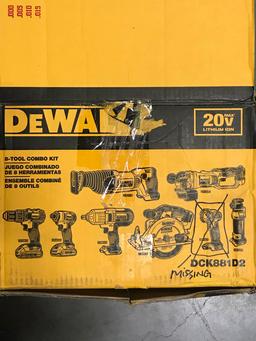 Dewalt 8 Tool 20v Lithium-ion Cordless Combo Kit Set W. 2 Batteries Charger Bag. $976 MSRP