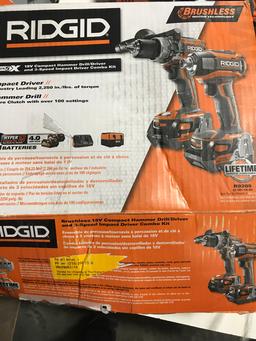 RIDGID 18-Volt Lithium-Ion Cordless Brushless Hammer Drill & Impact Driver. $321 MSRP