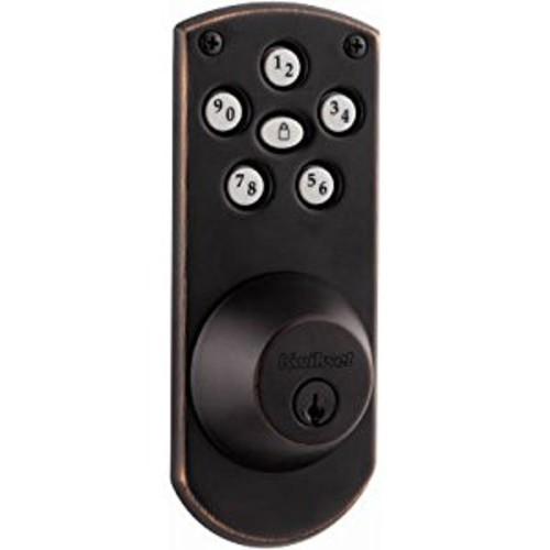 Kwikset 907 Powerbolt Electronic Deadbolt featuring SmartKey in Venetian Bronze. $185 MSRP