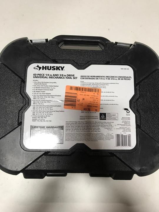 Husky 3/8 in. Drive 100-Position Universal SAE and Metric Mechanics Tool Set (60-Piece). $103 MSRP