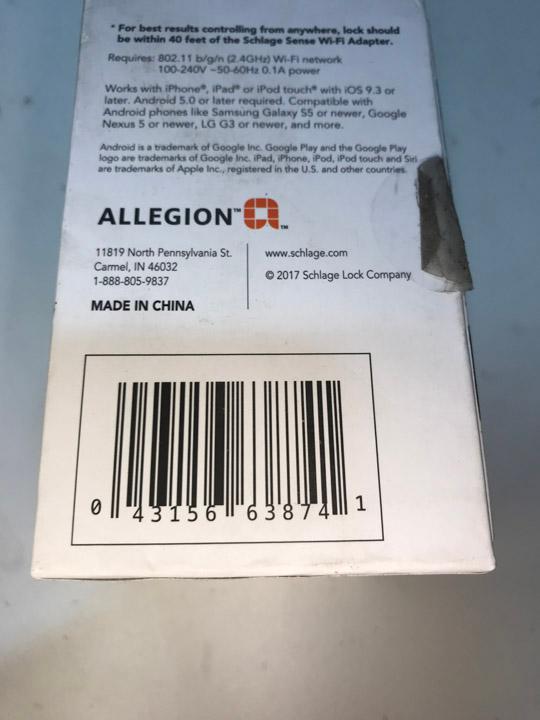 Schlage Sense Wi-Fi Adapter. $79 MSRP
