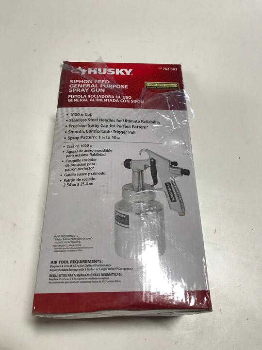 Husky Siphon Feed General Purpose Spray Gun. $46 MSRP