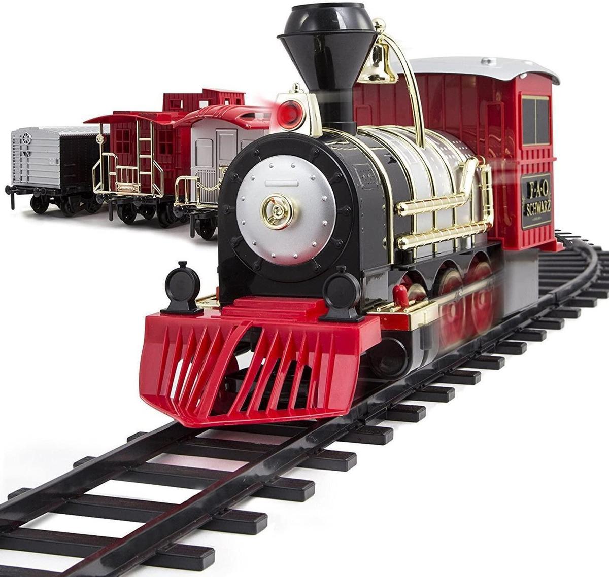 FAO Schwarz Classic Motorized Train Set, 34-Piece Complete Toy Set with Engine, Cargo $146.41 MSRP