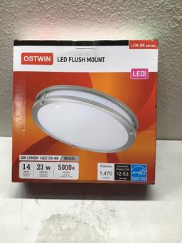 Ostwin 14" LED Flush Mount-Dimmable Led Light Fixture 21W 500K - $39.99 MSRP