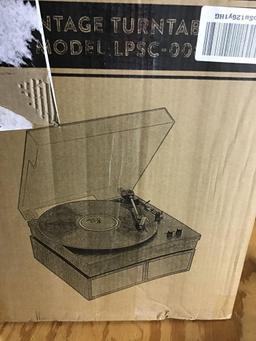 Lp and No.1 Retro Belt-Drive Bluetooth Turntable with Separable Stereo Speakers