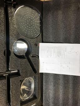 Duttao DS-8599-CP Contemporary Shower System with 8'' Shower Head, 5-Function Hand held Shower