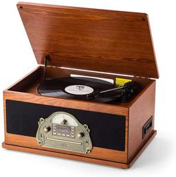 Rcm Nostalgic Wooden 7in1 Wireless Vinyl Record Player Music System with Built-in Stereo$139.99 MSRP