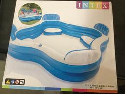 Intex 12-56475NP Swim Center Family Lounge Inflatable Pool, 90" X 90" X 26", Clear - $98.25 MSRP