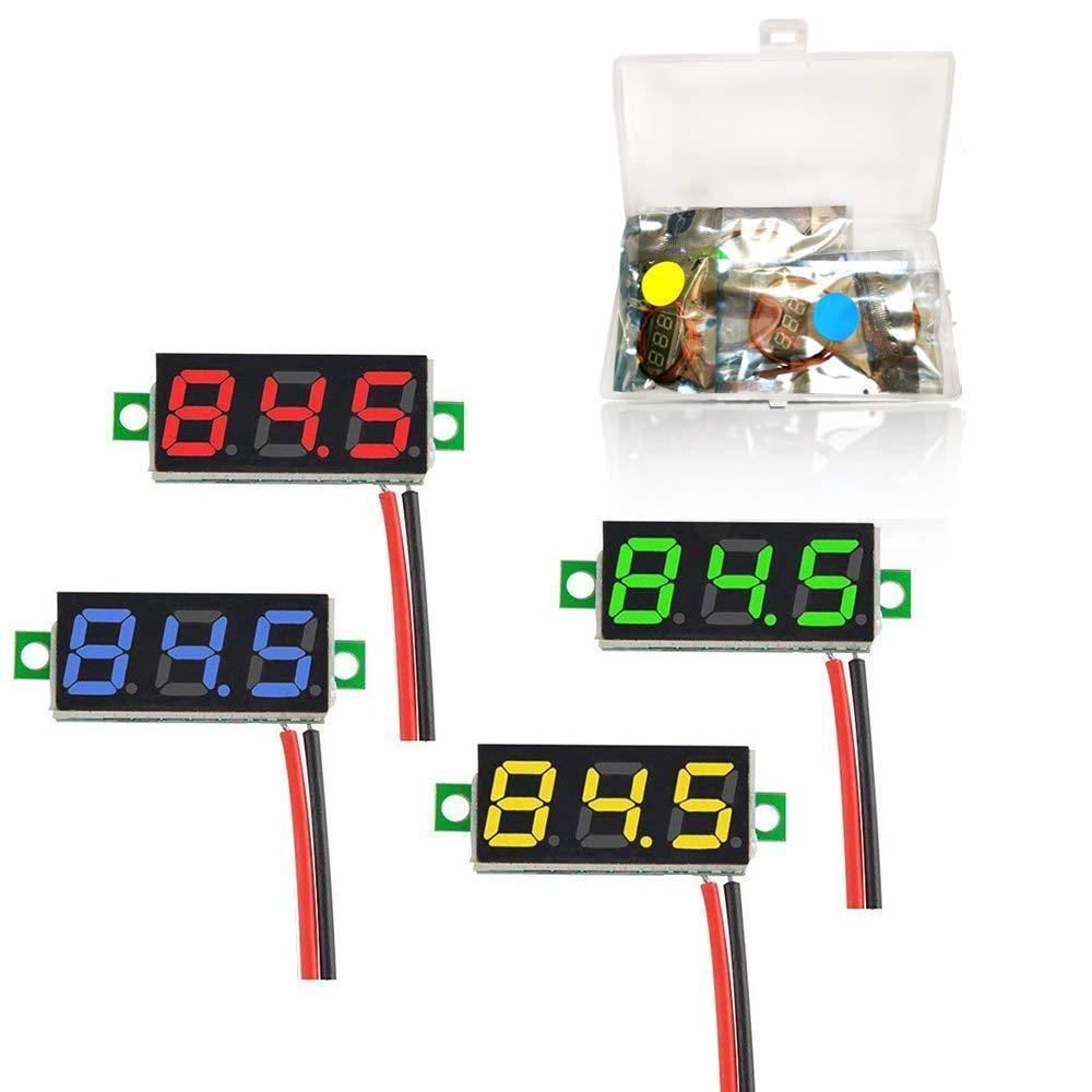 YIXISI Pack of 4 0.28 Inch Mini Digital Voltmeter