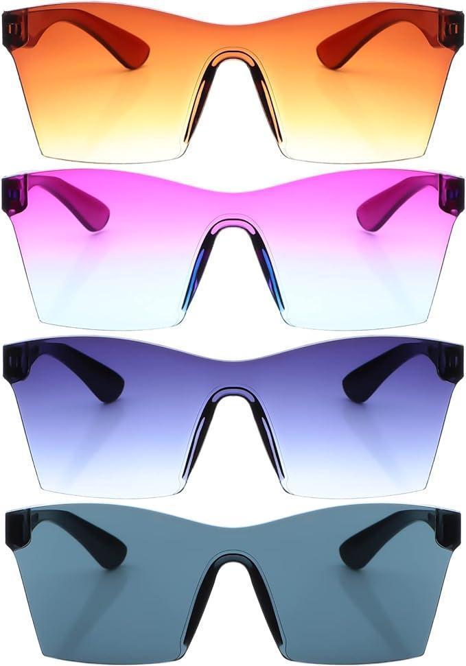 Weewooday 4 Pairs Oversized Square Sunglasses