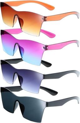 Weewooday 4 Pairs Oversized Square Sunglasses
