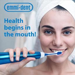 emmi...-dent 2X E2 Toothbrush Heads 1 Blue + 1White