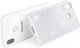NALIA Glitter Case for Samsung Galaxy A40, Silver
