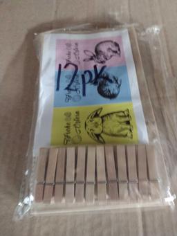 Wooden Clothespins with Envelopes for Decorations