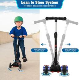 CUCOS Children Roller Scooter with 3 LED luminaires, children's scooter foldable.