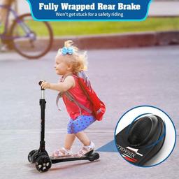 CUCOS Children Roller Scooter with 3 LED luminaires, children's scooter foldable.