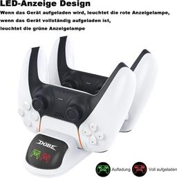 Lunriwis PS5 Controller charging station, security chip protection, quick charging with LED display