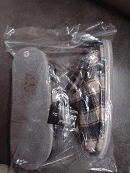 KuaiLu Womens Cozy Memory Foam Slippers, Ladies Plaid House Slippers, Size 5 US