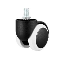 Sourcing map 4-Piece Office Chair Wheels 2 Inch PU Twin Wheel M10 x 14 mm Threaded Handle White