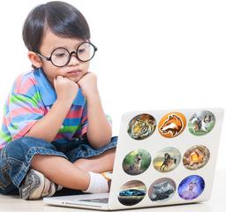 ANEWSIR 6 Pcs Round Modern Set of Velcro Stickers